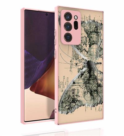 Galaxy Note 20 Ultra Uyumlu Kılıf Desenli Kamera Korumalı Parlak Zore Nora Kapak