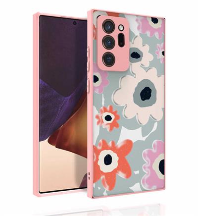 Galaxy Note 20 Ultra Uyumlu Kılıf Desenli Kamera Korumalı Parlak Zore Nora Kapak