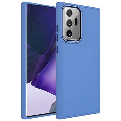 Galaxy Note 20 Ultra Uyumlu Kılıf Metal Çerçeve ve Buton Tasarımlı Silikon Zore Luna Kapak