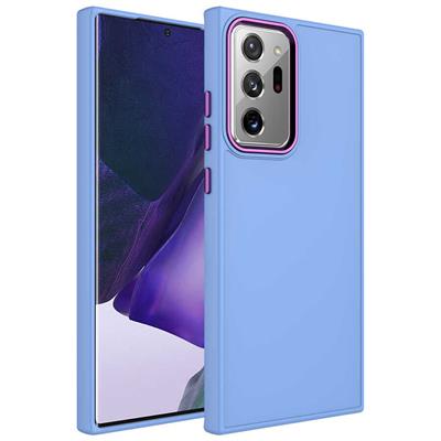 Galaxy Note 20 Ultra Uyumlu Kılıf Metal Çerçeve ve Buton Tasarımlı Silikon Zore Luna Kapak