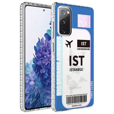 Galaxy S20 FE Uyumlu Kılıf Airbag Kenarlı Renkli Desenli Silikon Zore Elegans Kapak