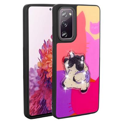 Galaxy S20 FE Uyumlu Kılıf Parlayan Kabartmalı İkonik Figürlü Zore Amas Silikon Kapak