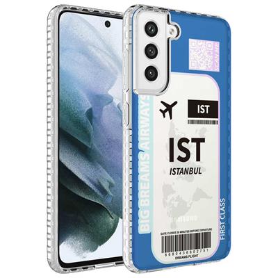 Galaxy S21 FE Uyumlu Kılıf Airbag Kenarlı Renkli Desenli Silikon Zore Elegans Kapak