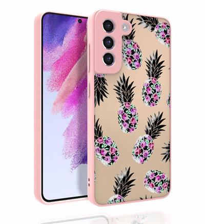 Galaxy S21 FE Uyumlu Kılıf Desenli Kamera Korumalı Parlak Zore Nora Kapak