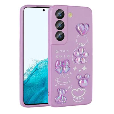 Galaxy S21 FE Uyumlu Kılıf Kabartma Figürlü Parlak Zore Toys Silikon Kapak