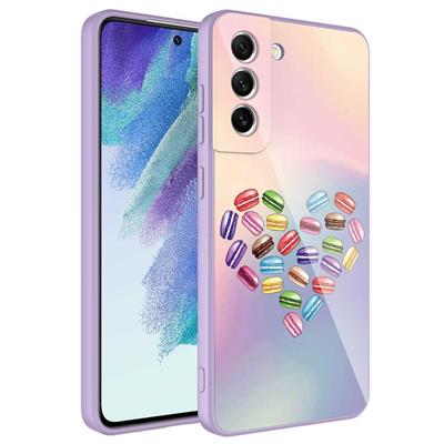 Galaxy S21 FE Uyumlu Kılıf Kamera Korumalı Desenli Sert Silikon Zore Epoksi Kapak