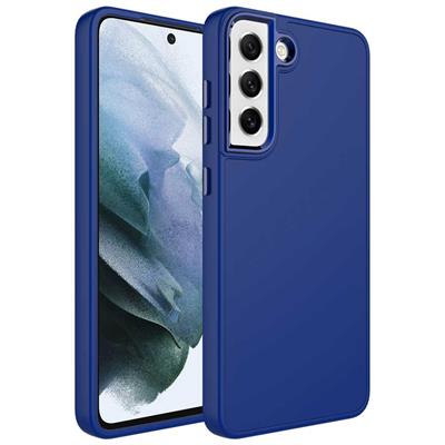 Galaxy S21 FE Uyumlu Kılıf Metal Çerçeve ve Buton Tasarımlı Silikon Zore Luna Kapak