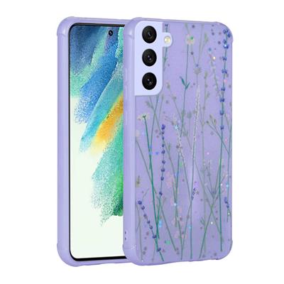 Galaxy S21 FE Uyumlu Kılıf Simli Desenli Kamera Korumalı Parlak Zore Popy Kapak