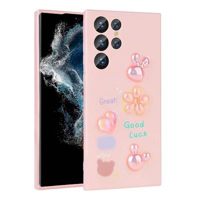Galaxy S22 Ultra Uyumlu Kılıf Kabartma Figürlü Parlak Zore Toys Silikon Kapak