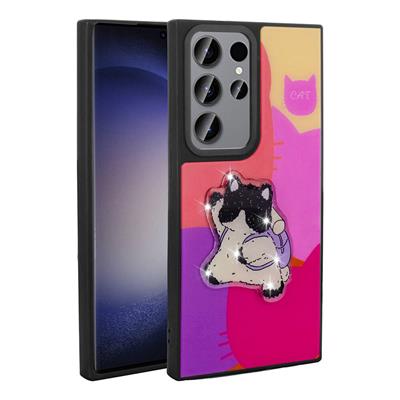 Galaxy S22 Ultra Uyumlu Kılıf Parlayan Kabartmalı İkonik Figürlü Zore Amas Silikon Kapak