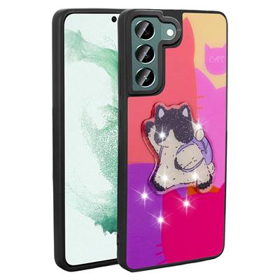 Galaxy S22 Uyumlu Kılıf Parlayan Kabartmalı İkonik Figürlü Zore Amas Silikon Kapak