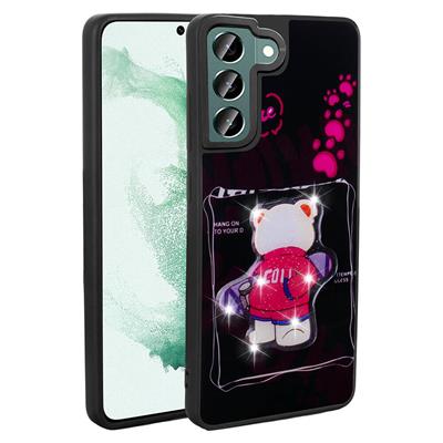 Galaxy S22 Uyumlu Kılıf Parlayan Kabartmalı İkonik Figürlü Zore Amas Silikon Kapak
