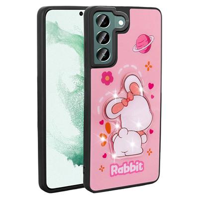 Galaxy S22 Uyumlu Kılıf Parlayan Kabartmalı İkonik Figürlü Zore Amas Silikon Kapak