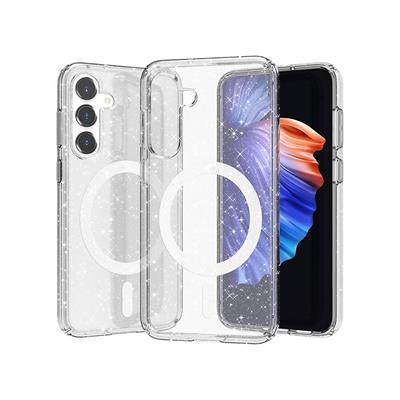 Galaxy S23 FE Uyumlu Kılıf M-safe Şarj Özellikli Parlayan Simli Saydam Renkli Zore Allstar Kapak