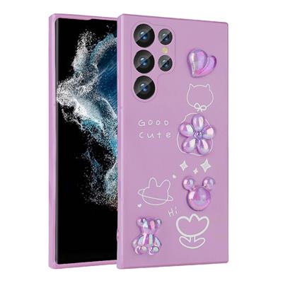 Galaxy S23 Ultra Uyumlu Kılıf Kabartma Figürlü Parlak Zore Toys Silikon Kapak