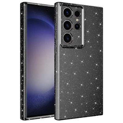 Galaxy S23 Ultra Uyumlu Kılıf Kamera Korumalı Simli Lüks Zore Koton Kapak