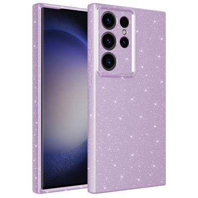 Galaxy S23 Ultra Uyumlu Kılıf Kamera Korumalı Simli Lüks Zore Koton Kapak