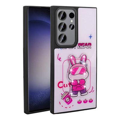 Galaxy S23 Ultra Uyumlu Kılıf Parlayan Kabartmalı İkonik Figürlü Zore Amas Silikon Kapak