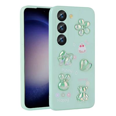 Galaxy S23 Uyumlu Kılıf Kabartma Figürlü Parlak Zore Toys Silikon Kapak