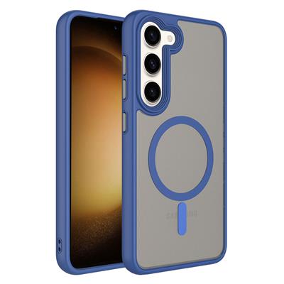 Galaxy S23 Uyumlu Kılıf Mat Arka Yüzey Wireless Şarj Özellikli Zore Flet M-safe Kapak