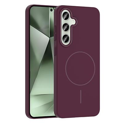 Galaxy S24 FE Uyumlu Kılıf M-safe Şarj Özellikli Zore Ruby Sert Kapak