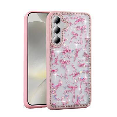 Galaxy S24 FE Uyumlu Kılıf Taşlı ve Simli Tasarım Zore Azra Kapak