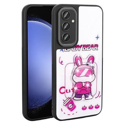 Galaxy S24 Plus Uyumlu Kılıf Parlayan Kabartmalı İkonik Figürlü Zore Amas Silikon Kapak