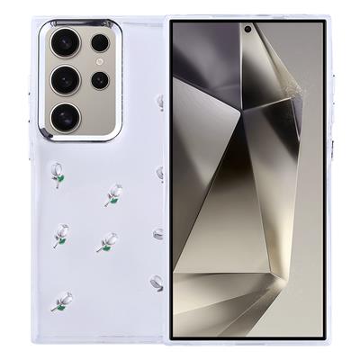 Galaxy S24 Ultra Uyumlu Kılıf Airbag Tasarımlı Simli Şeffaf Zore Kutup Kapak