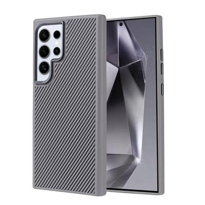 Galaxy S24 Ultra Uyumlu Kılıf M-safe Şarj Özellikli Karbon Fiber Görünümlü Zore Troy Kapak