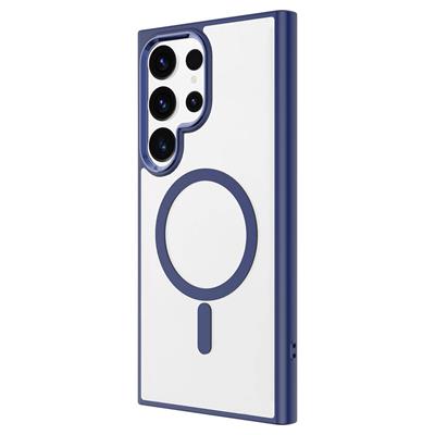 Galaxy S24 Ultra Uyumlu Kılıf M-safe Şarj Özellikli Zore Krom M-safe Silikon Kapak