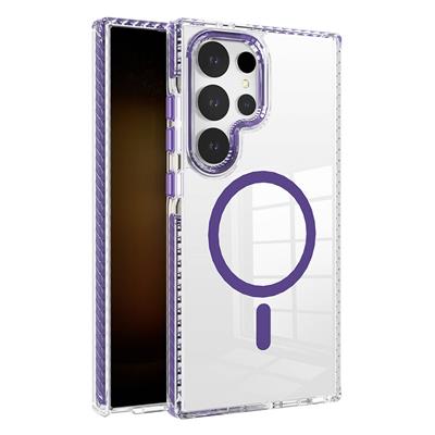 Galaxy S24 Ultra Uyumlu Kılıf M-safe Şarj Özellikli Airbagli Takılabilir Askı Aparatlı Zore Nana Kapak