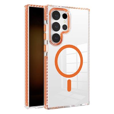 Galaxy S24 Ultra Uyumlu Kılıf M-safe Şarj Özellikli Airbagli Takılabilir Askı Aparatlı Zore Nana Kapak