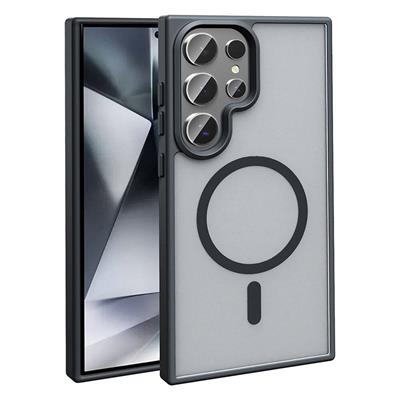 Galaxy S24 Ultra Uyumlu Kılıf M-safe Şarj Özellikli Mat Arka Yüzey Zore Sio Kapak