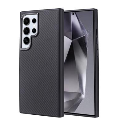 Galaxy S24 Ultra Uyumlu Kılıf M-safe Şarj Özellikli Karbon Fiber Görünümlü Zore Troy Kapak