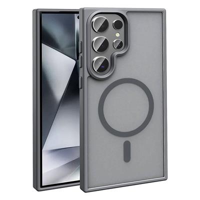 Galaxy S24 Ultra Uyumlu Kılıf M-safe Şarj Özellikli Mat Arka Yüzey Zore Sio Kapak