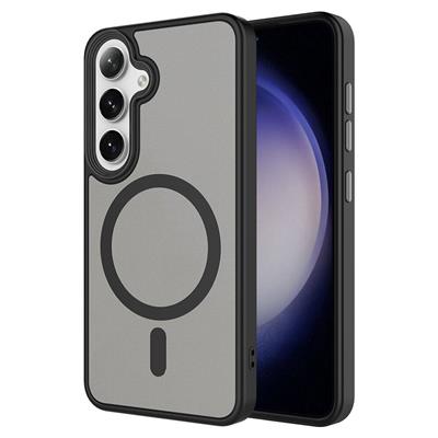 Galaxy S24 Uyumlu Kılıf Sert PC Arka Yüzey Wireless Şarj Özellikli Zore Flet M-safe Kapak