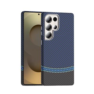 Galaxy S25 Ultra Uyumlu Kılıf M-safe Şarj Özellikli Karbon Fiber Görünümlü
