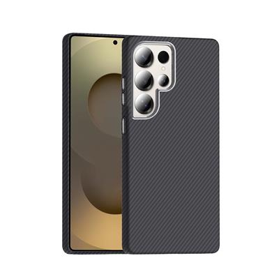 Galaxy S25 Ultra Uyumlu Kılıf M-safe Şarj Özellikli Karbon Fiber Görünümlü