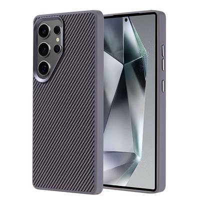 Galaxy S25 Ultra Uyumlu Kılıf M-safe Şarj Özellikli Karbon Fiber Görünümlü Zore Troy Kapak