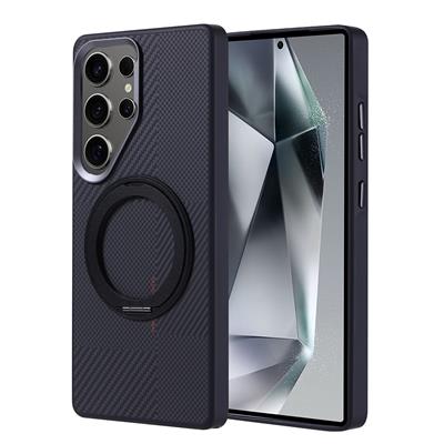 Galaxy S25 Ultra Uyumlu Kılıf M-safe Şarj Özellikli Karbon Fiber Görünümlü