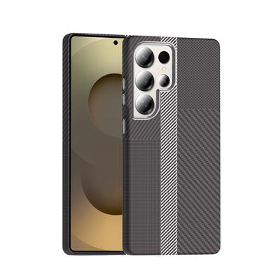 Galaxy S25 Ultra Uyumlu Kılıf M-safe Şarj Özellikli Karbon Fiber Görünümlü