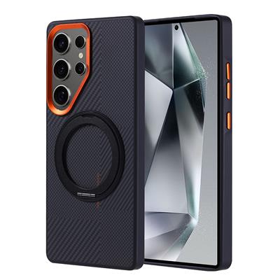 Galaxy S25 Ultra Uyumlu Kılıf M-safe Şarj Özellikli Karbon Fiber Görünümlü