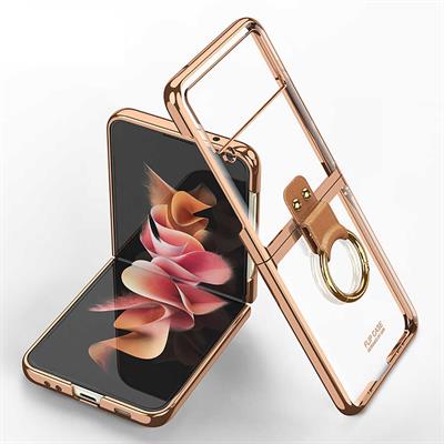 Galaxy Z Flip 3 Uyumlu Kılıf Zore Yüzüklü Kıpta Kapak
