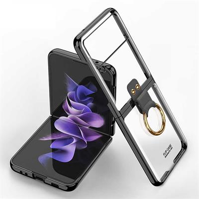 Galaxy Z Flip 3 Uyumlu Kılıf Zore Yüzüklü Kıpta Kapak