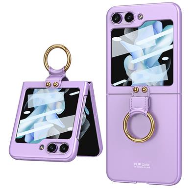 Galaxy Z Flip 5 Uyumlu Kılıf Zore Kıpta Yüzüklü Flip Sert Kapak