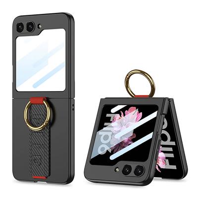 Galaxy Z Flip 6 Uyumlu Kılıf Kamera Korumalı Yüzüklü Karbon Tasarımlı Zore Flip Ring Kıpta Kapak