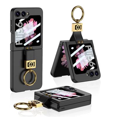 Galaxy Z Flip 6 Uyumlu Kılıf Zore Z Harfli Yüzüklü Kıpta Kapak