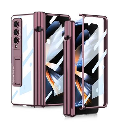 Galaxy Z Fold 4 Uyumlu Kılıf Zore Kıpta Standlı Kalem Bölmeli Kapak