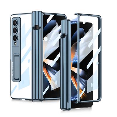 Galaxy Z Fold 4 Uyumlu Kılıf Zore Kıpta Standlı Kalem Bölmeli Kapak