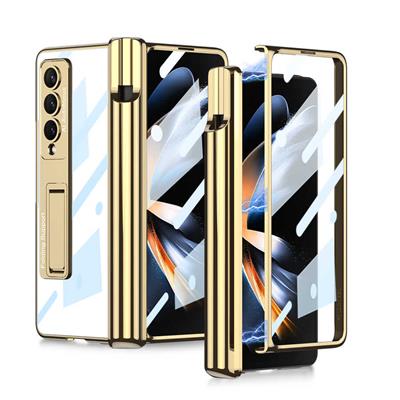 Galaxy Z Fold 4 Uyumlu Kılıf Zore Kıpta Standlı Kalem Bölmeli Kapak
